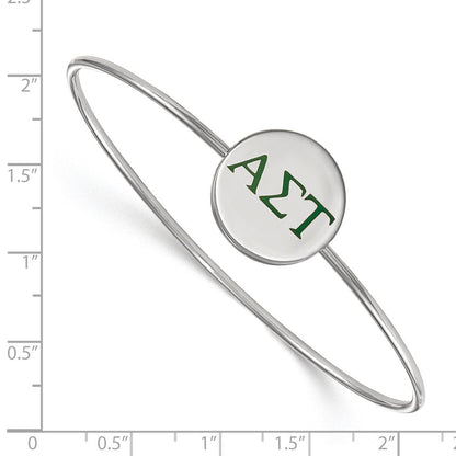 Sterlingsilber Rhodiniert Logoart Alpha Sigma Tau Emailliert Schieber auf Armreif Armband