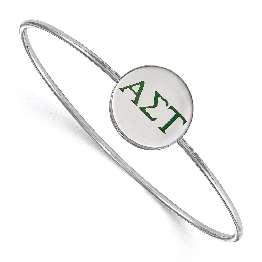 Sterlingsilber Rhodiniert Logoart Alpha Sigma Tau Emailliert Schieber auf Armreif Armband