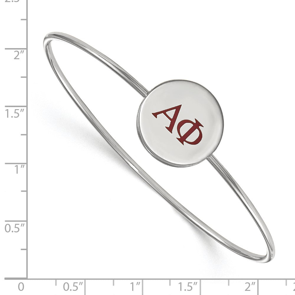 Sterlingsilber Rhodiniert Logoart Alpha Phi Emailliert Schieber auf Armreif Armband