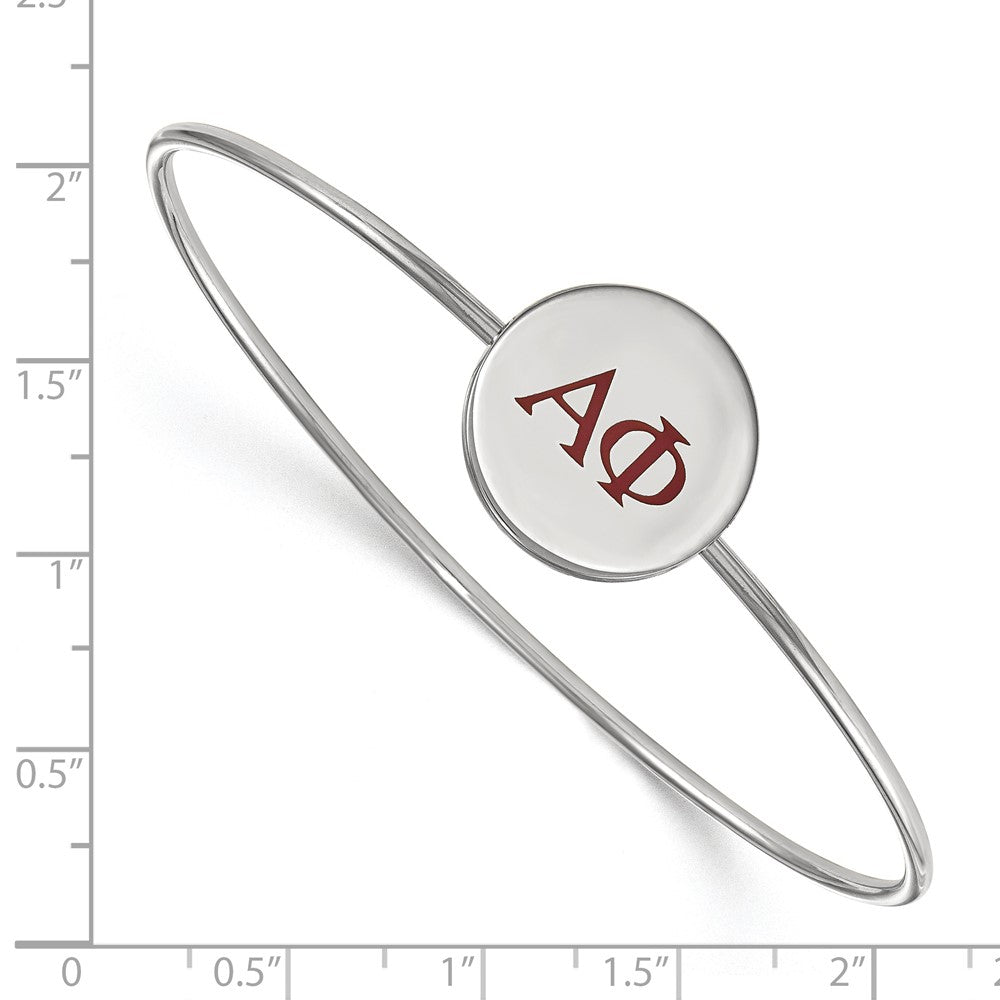 Sterlingsilber Rhodiniert Logoart Alpha Phi Emailliert Schieber auf Armreif Armband