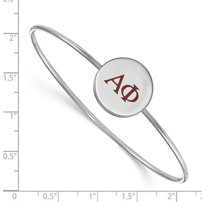 Sterlingsilber Rhodiniert Logoart Alpha Phi Emailliert Schieber auf Armreif Armband