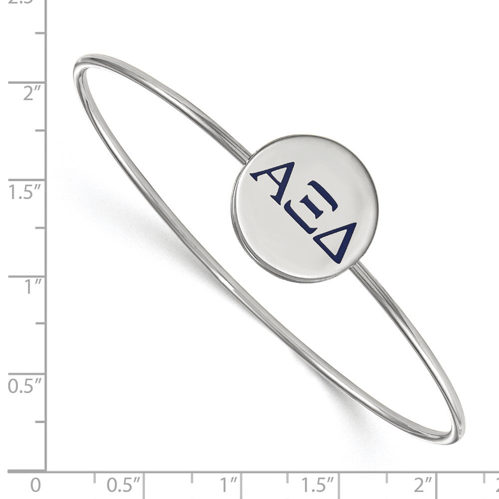 Sterlingsilber Rhodiniert Logoart Alpha Xi Delta Emailliert Schieber auf Armreif Armband