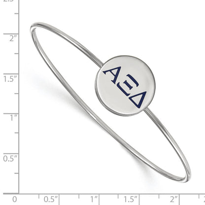 Sterlingsilber Rhodiniert Logoart Alpha Xi Delta Emailliert Schieber auf Armreif Armband
