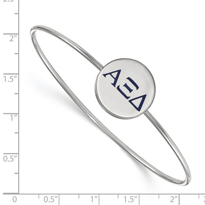 Sterlingsilber Rhodiniert Logoart Alpha Xi Delta Emailliert Schieber auf Armreif Armband