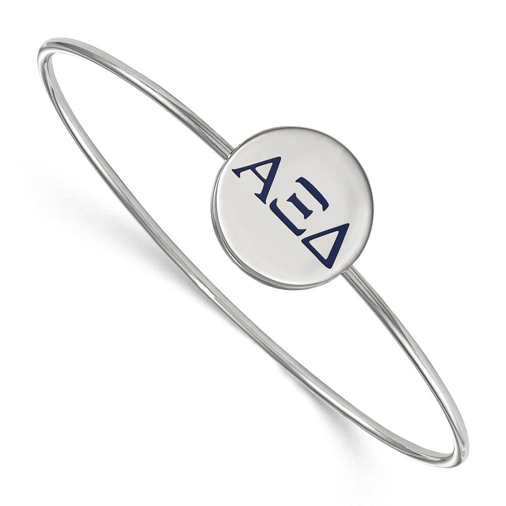 Sterlingsilber Rhodiniert Logoart Alpha Xi Delta Emailliert Schieber auf Armreif Armband
