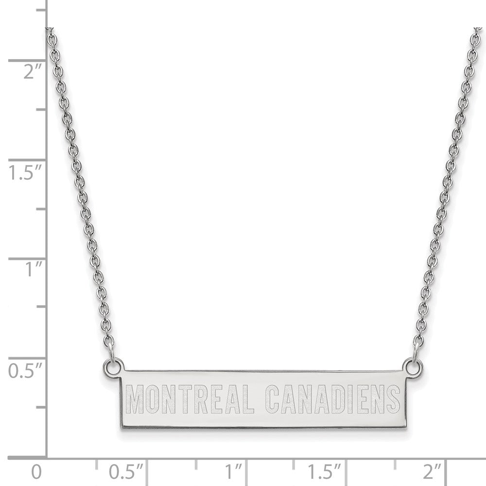 Sterlingsilber Rhodiniert Nhl Logoart Montreal Canadiens Klein Stab 18 Zoll Halskette