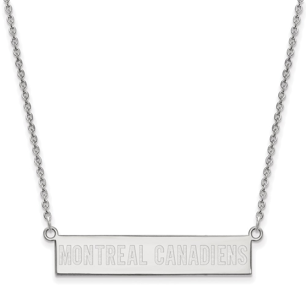 Sterlingsilber Rhodiniert Nhl Logoart Montreal Canadiens Klein Stab 18 Zoll Halskette
