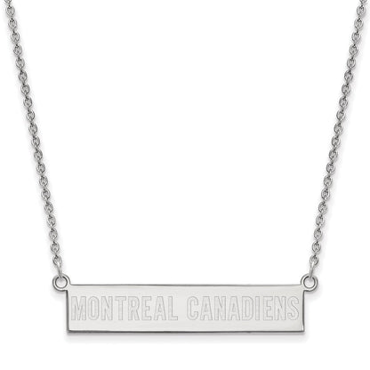 Sterlingsilber Rhodiniert Nhl Logoart Montreal Canadiens Klein Stab 18 Zoll Halskette