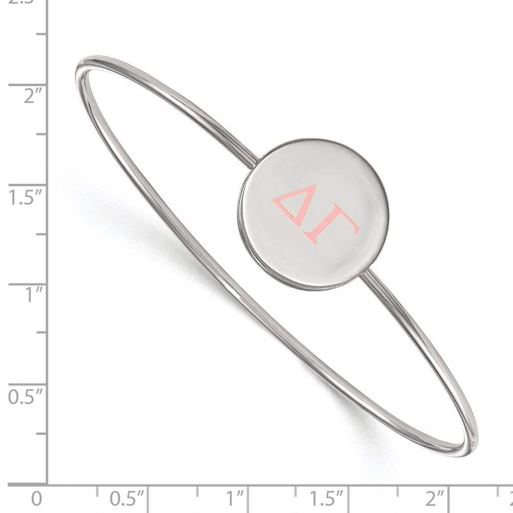 Sterlingsilber Rhodiniert Logoart Delta Gamma Emailliert Schieber auf Armreif Armband