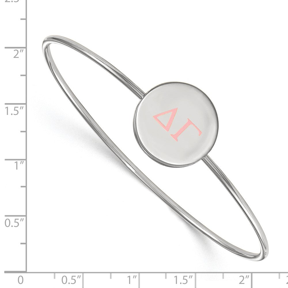 Sterlingsilber Rhodiniert Logoart Delta Gamma Emailliert Schieber auf Armreif Armband