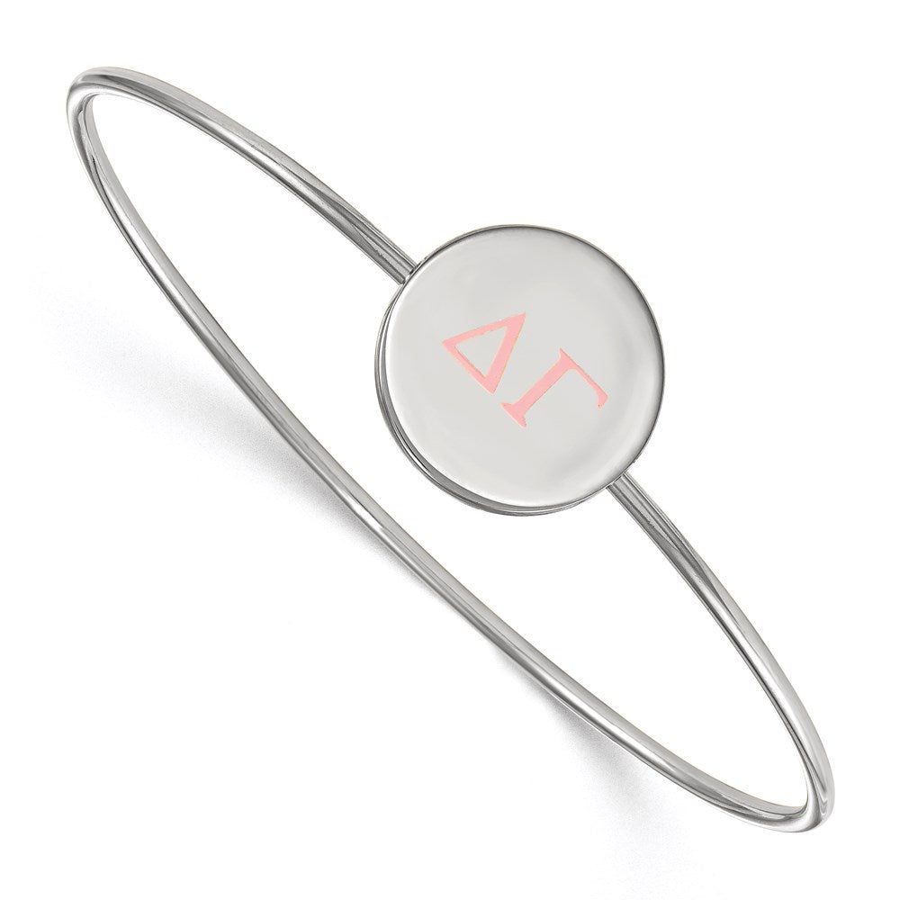 Sterlingsilber Rhodiniert Logoart Delta Gamma Emailliert Schieber auf Armreif Armband