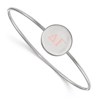 Sterlingsilber Rhodiniert Logoart Delta Gamma Emailliert Schieber auf Armreif Armband