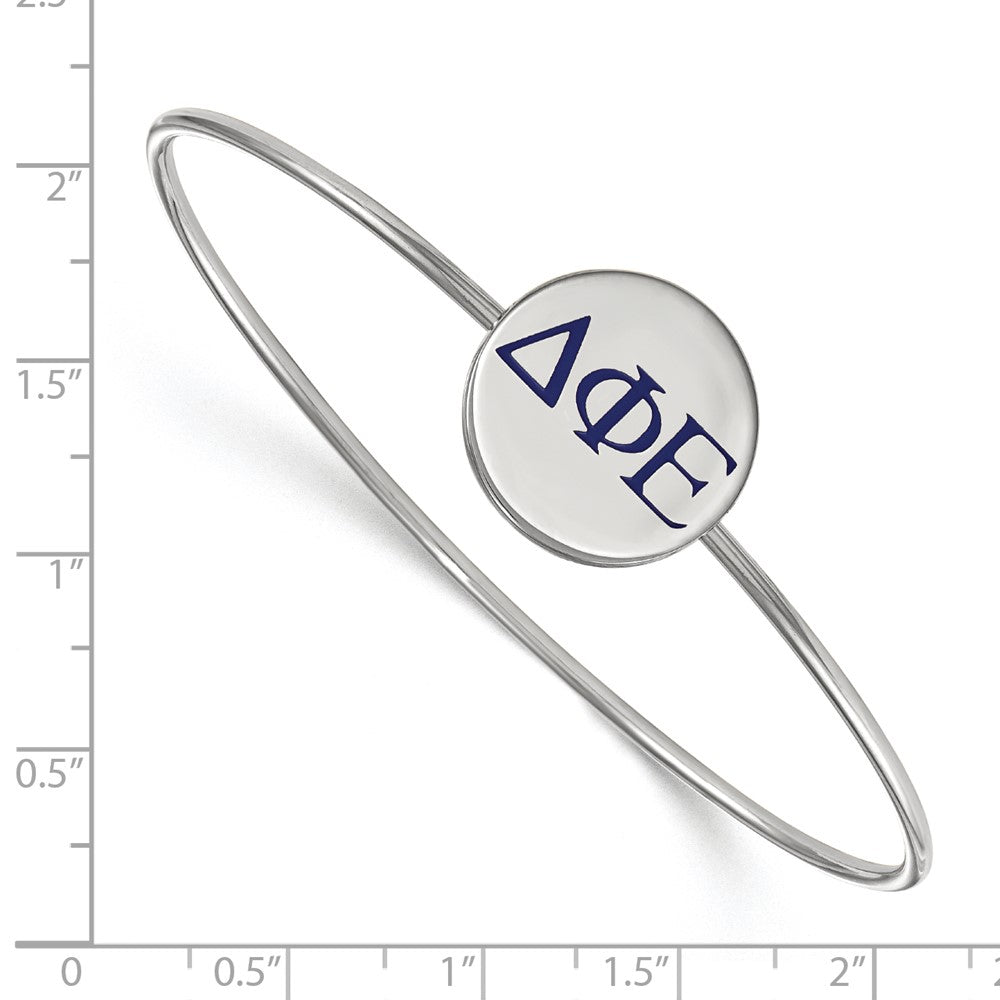 Sterlingsilber S. Rhodiniert Logoart Delta Phi Epsilon Emailliert Schieber auf Armreif Armband