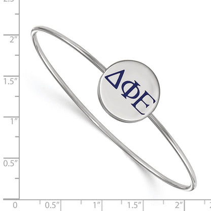 Sterlingsilber S. Rhodiniert Logoart Delta Phi Epsilon Emailliert Schieber auf Armreif Armband