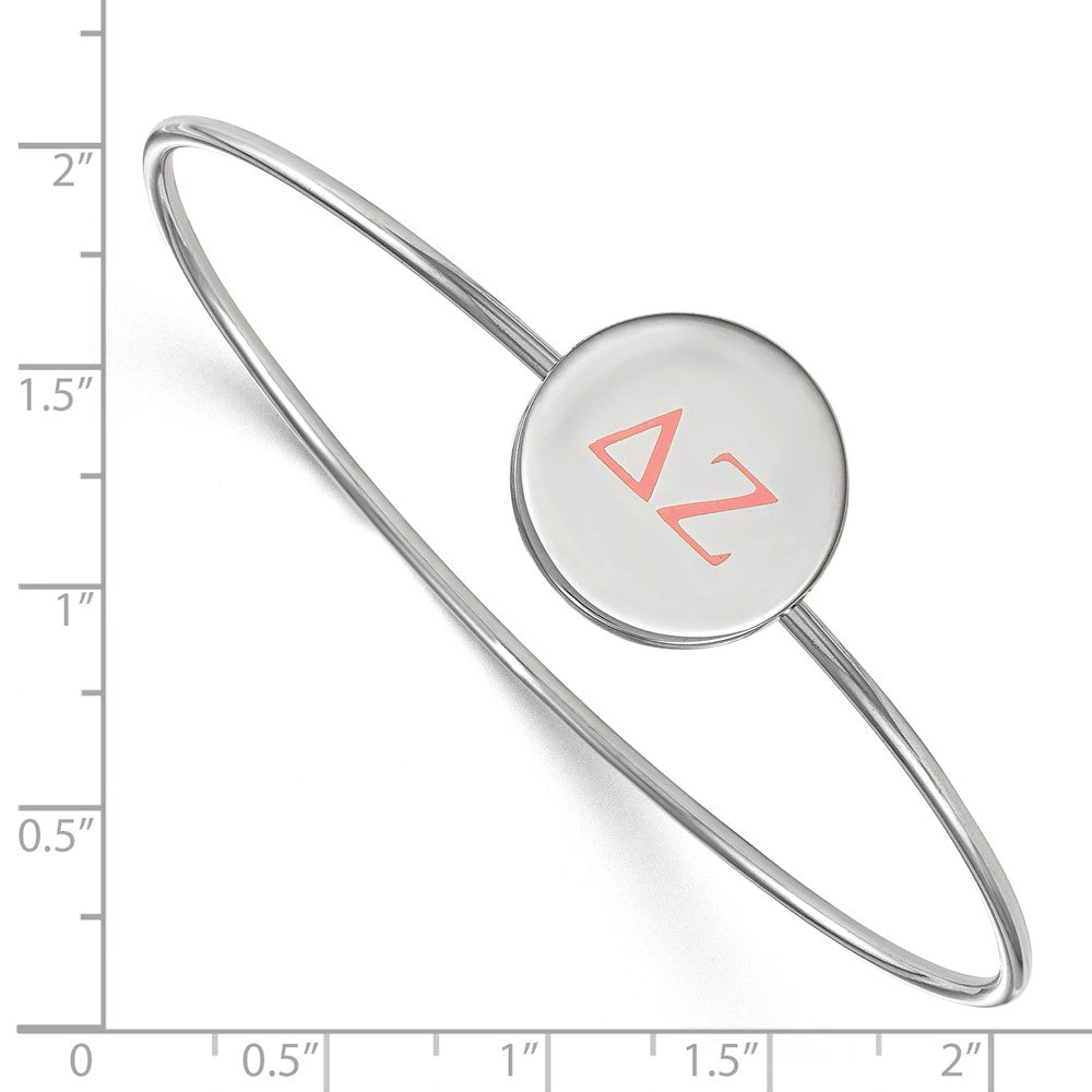 Sterlingsilber Rhodiniert Logoart Delta Zeta Emailliert Schieber auf Armreif Armband