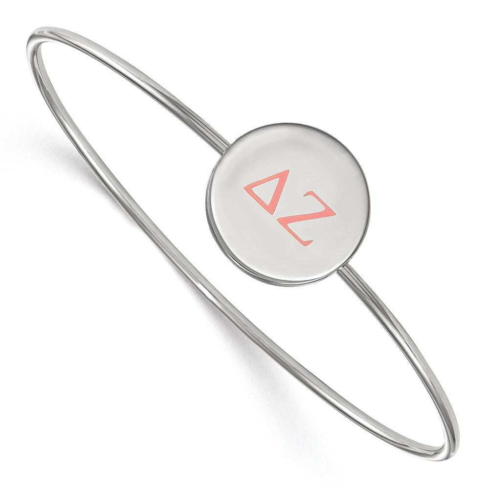 Sterlingsilber Rhodiniert Logoart Delta Zeta Emailliert Schieber auf Armreif Armband