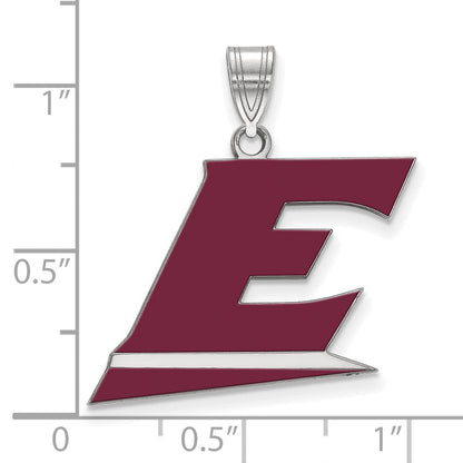 Sterlingsilber Rhodiniert Logoart Eastern Kentucky University Buchstabe E Groß Emailliert Anhänger