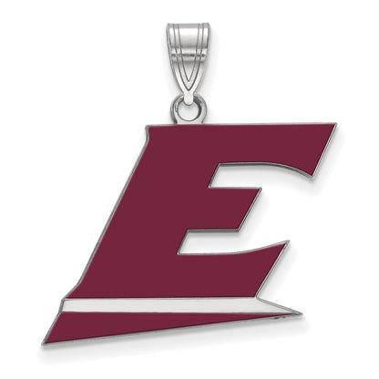 Sterlingsilber Rhodiniert Logoart Eastern Kentucky University Buchstabe E Groß Emailliert Anhänger