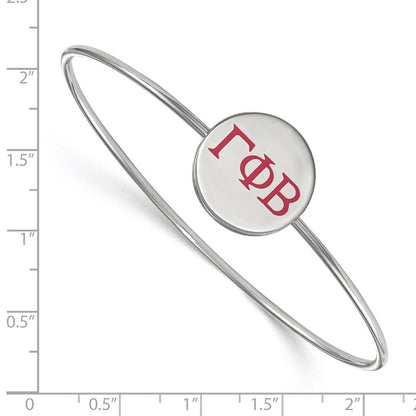 Sterlingsilber Rhodiniert Logoart Gamma Phi Beta Emailliert Schieber auf Armreif Armband