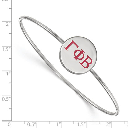Sterlingsilber Rhodiniert Logoart Gamma Phi Beta Emailliert Schieber auf Armreif Armband