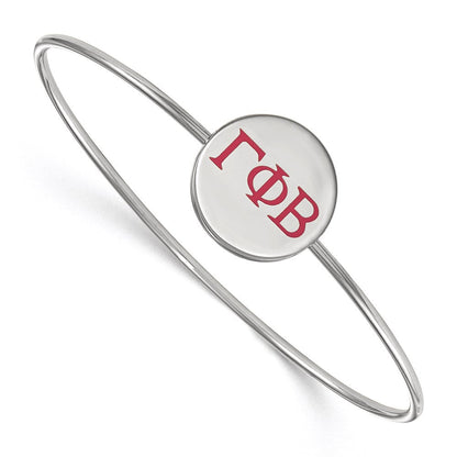 Sterlingsilber Rhodiniert Logoart Gamma Phi Beta Emailliert Schieber auf Armreif Armband