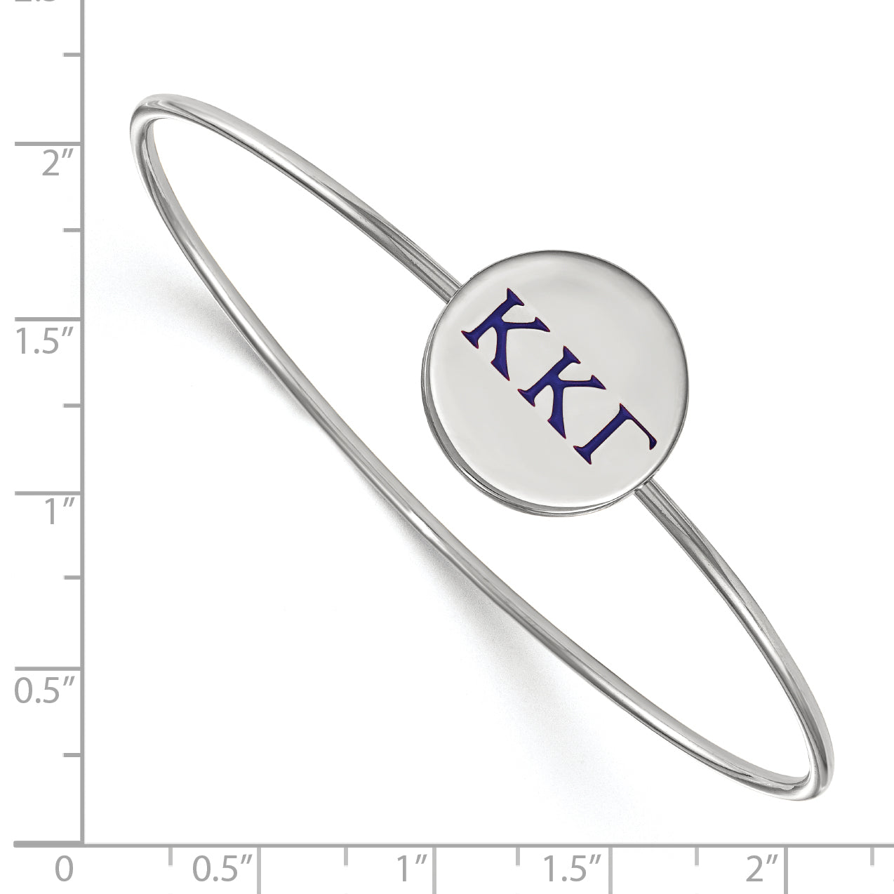 Sterlingsilber S. Rhodiniert Logoart Kappa Gamma Emailliert Schieber auf Armreif Armband