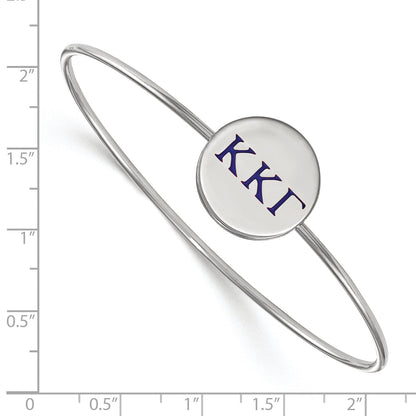Sterlingsilber S. Rhodiniert Logoart Kappa Gamma Emailliert Schieber auf Armreif Armband