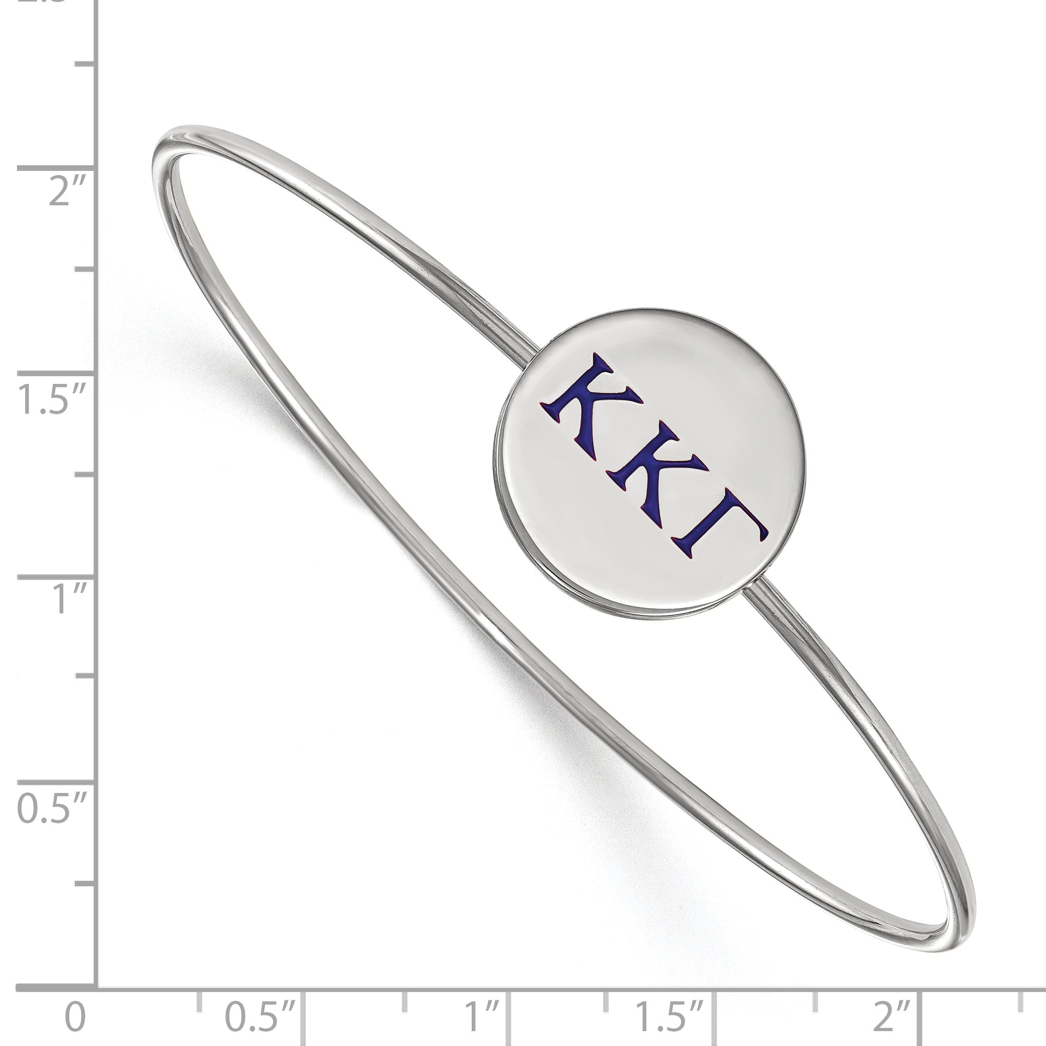 Sterlingsilber S. Rhodiniert Logoart Kappa Gamma Emailliert Schieber auf Armreif Armband