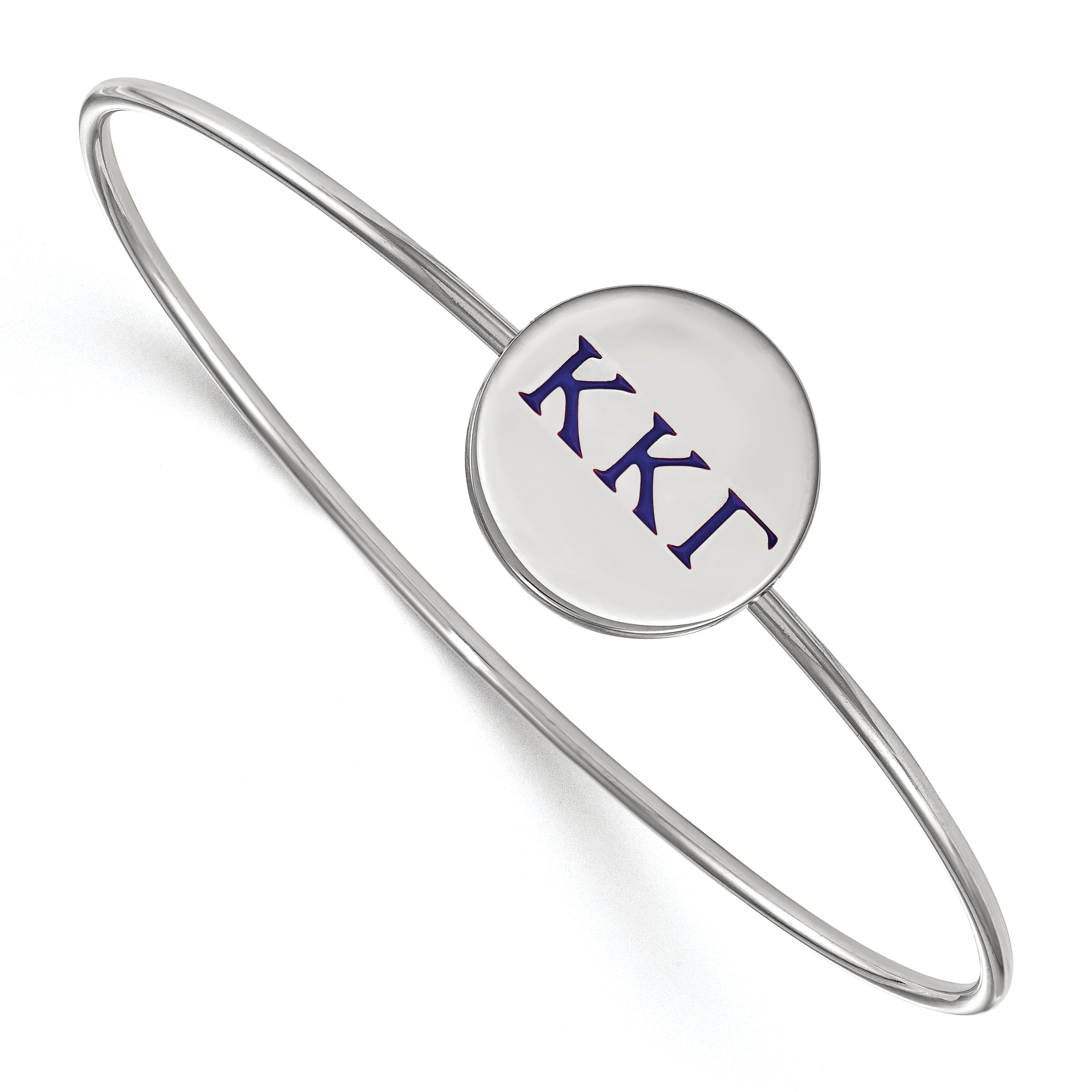 Sterlingsilber S. Rhodiniert Logoart Kappa Gamma Emailliert Schieber auf Armreif Armband