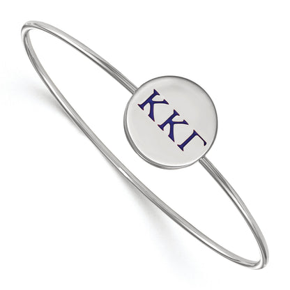 Sterlingsilber S. Rhodiniert Logoart Kappa Gamma Emailliert Schieber auf Armreif Armband