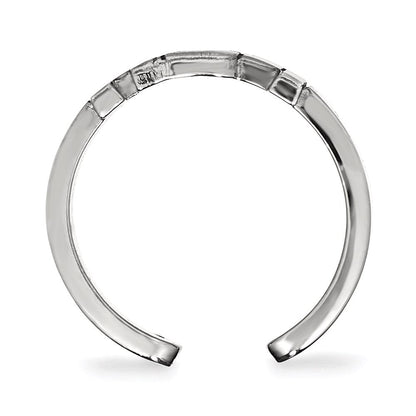 Sterlingsilber Rhodiniert Logoart Louisiana State University L S U Zehenring