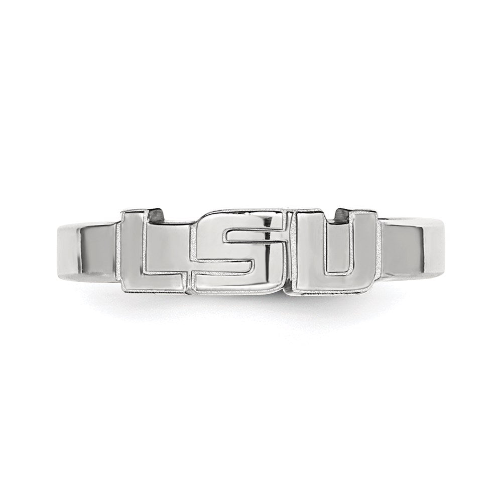 Sterlingsilber Rhodiniert Logoart Louisiana State University L S U Zehenring