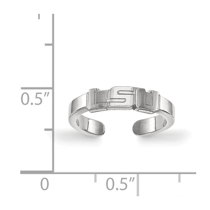 Sterlingsilber Rhodiniert Logoart Louisiana State University L S U Zehenring
