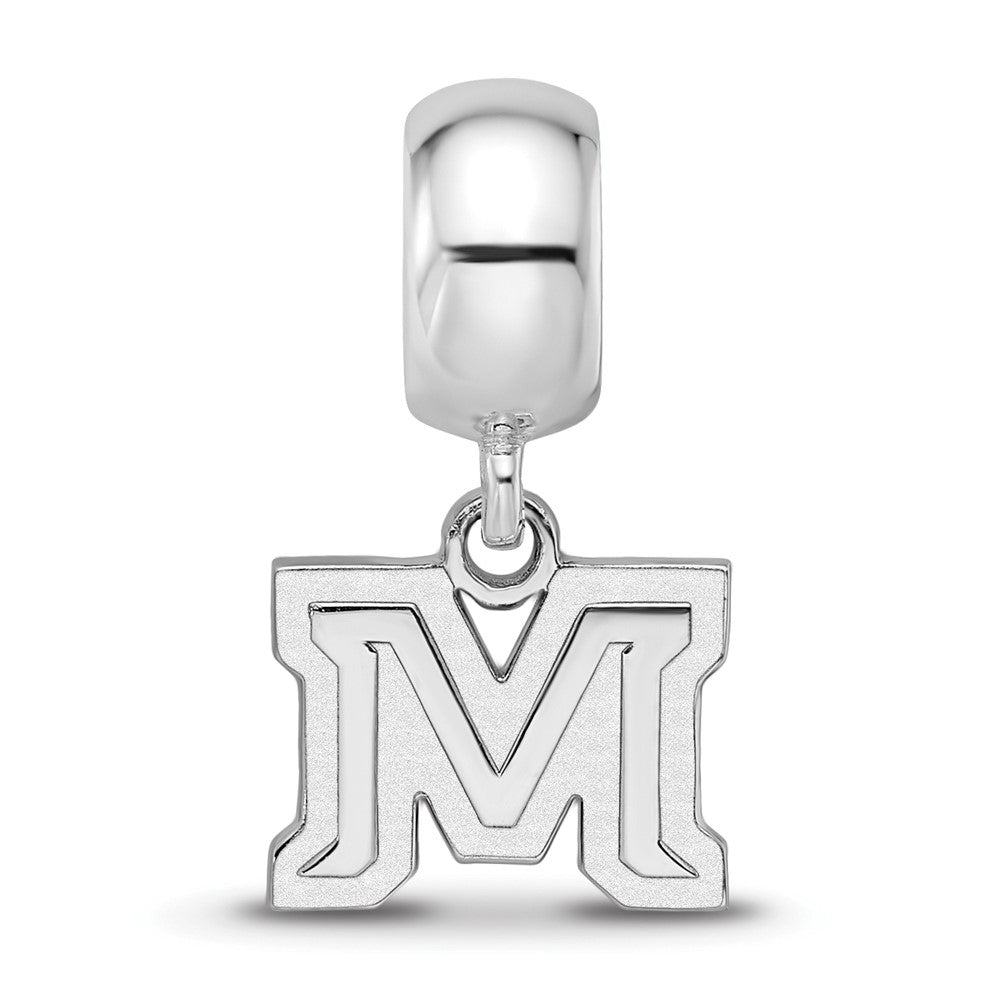 Sterlingsilber Rhodiniert Logoart Montana State U. Xs Hängend Perle