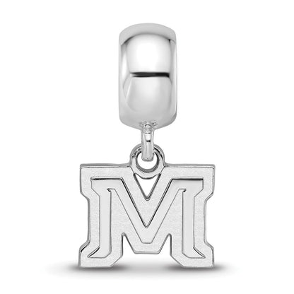 Sterlingsilber Rhodiniert Logoart Montana State U. Xs Hängend Perle