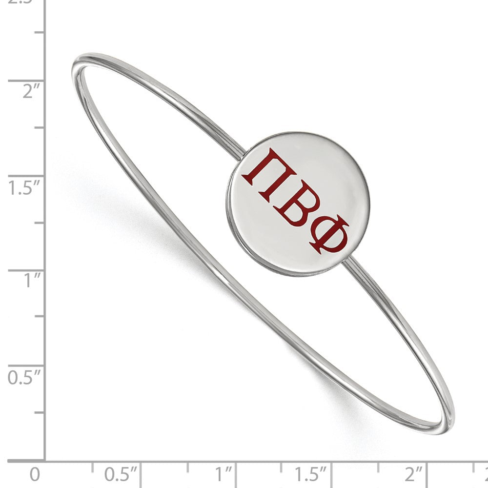 Sterlingsilber Rhodiniert Logoart Pi Beta Phi Emailliert Schieber auf Armreif Armband