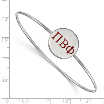 Sterlingsilber Rhodiniert Logoart Pi Beta Phi Emailliert Schieber auf Armreif Armband