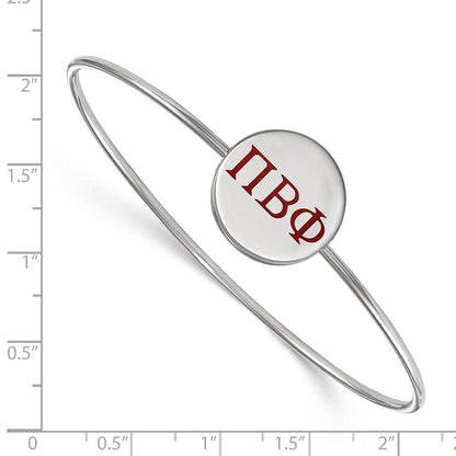 Sterlingsilber Rhodiniert Logoart Pi Beta Phi Emailliert Schieber auf Armreif Armband