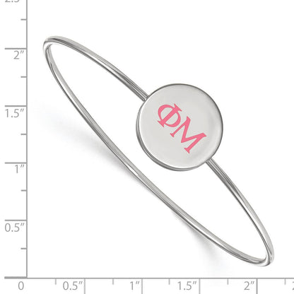Sterlingsilber Rhodiniert Logoart Phi Mu Emailliert Schieber auf Armreif