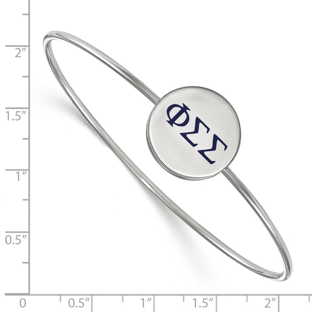 Sterlingsilber Rhodiniert Logoart Phi Sigma Emailliert Schieber auf Armreif