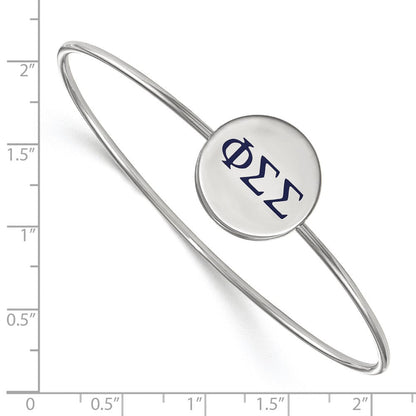 Sterlingsilber Rhodiniert Logoart Phi Sigma Emailliert Schieber auf Armreif