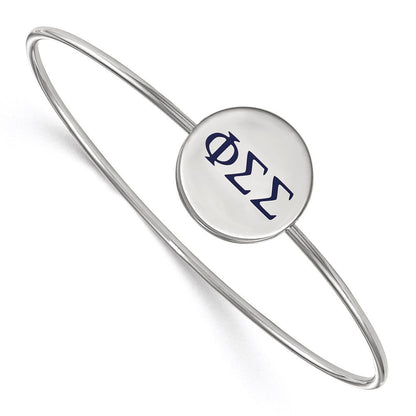 Sterlingsilber Rhodiniert Logoart Phi Sigma Emailliert Schieber auf Armreif