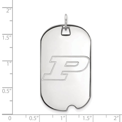 Sterlingsilber Rhodiniert Logoart Purdue University Buchstabe P Groß Erkennungsmarke Anhänger