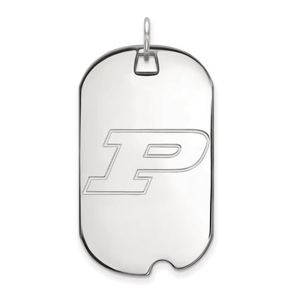 Sterlingsilber Rhodiniert Logoart Purdue University Buchstabe P Groß Erkennungsmarke Anhänger