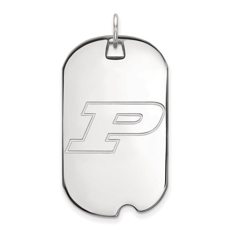 14K Weißgold Logoart Purdue University Buchstabe P Groß Erkennungsmarke Anhänger