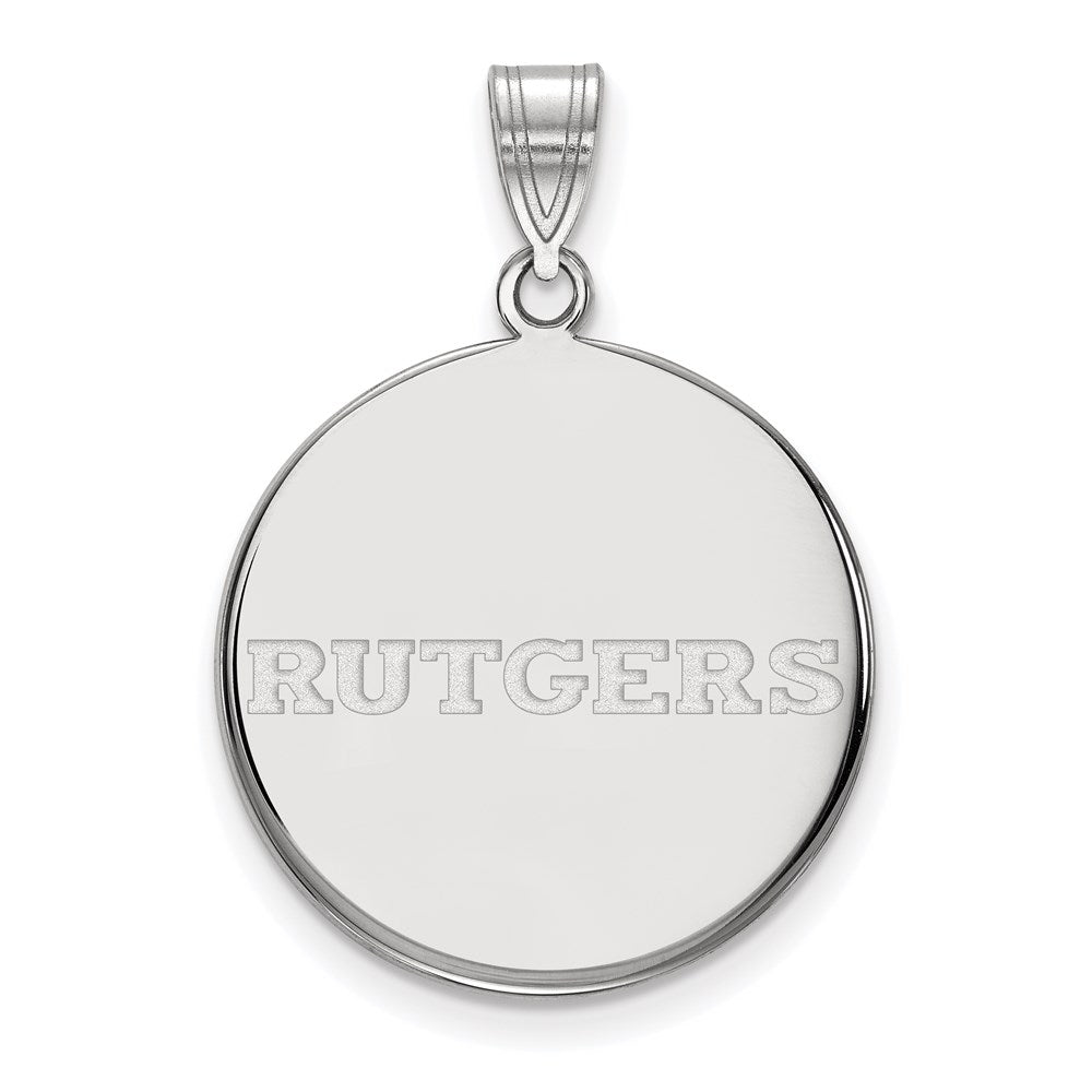 Sterlingsilber Rhodiniert Logoart Rutgers University Groß Plättchen Anhänger