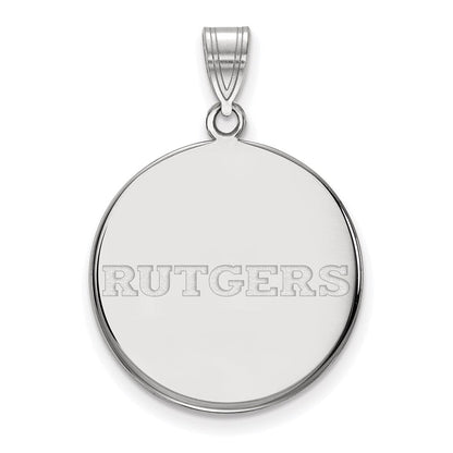 Sterlingsilber Rhodiniert Logoart Rutgers University Groß Plättchen Anhänger