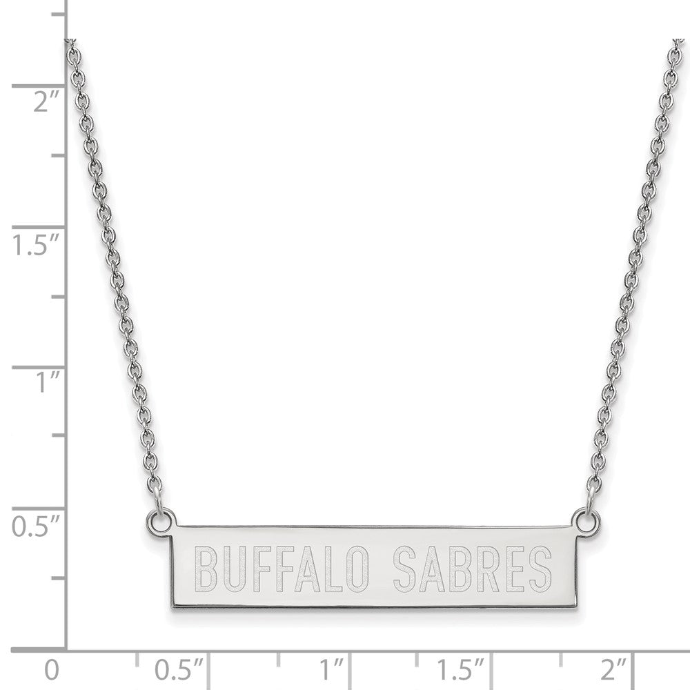 Sterlingsilber Rhodiniert Nhl Logoart Buffalo Sabres Klein Stab 18 Zoll Halskette