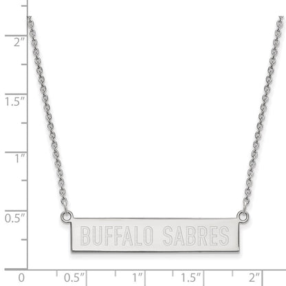 Sterlingsilber Rhodiniert Nhl Logoart Buffalo Sabres Klein Stab 18 Zoll Halskette