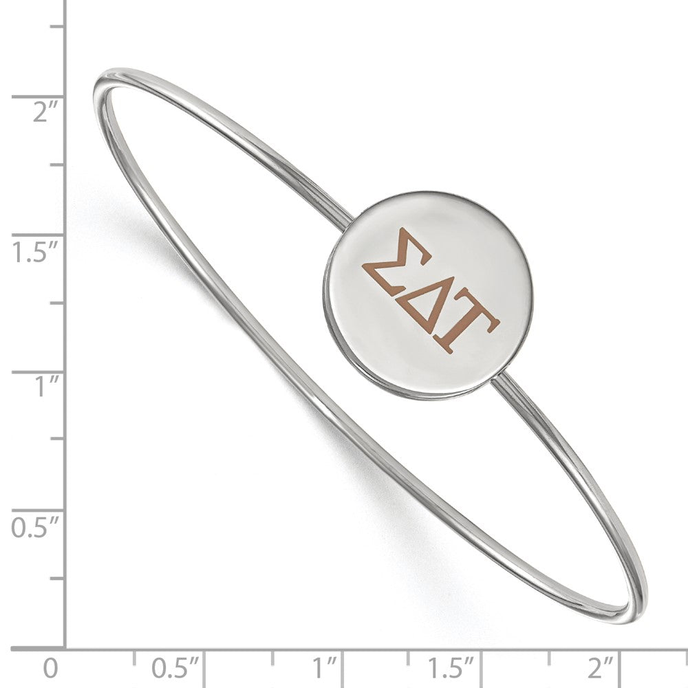Sterlingsilber Rhodiniert Logoart Sigma Delta Tau Emailliert Schieber auf Armreif Armband
